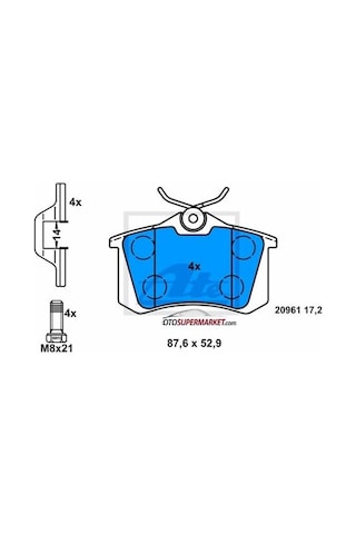 Skoda Octavia 3 Arka Fren Balatası 253 Mm Diske 2013-2020 Ate