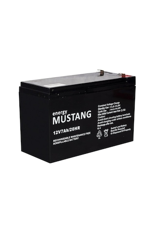 12v 7ah Amper Mustang Akü Ups Güç Kaynağı Aküsü Pilsan