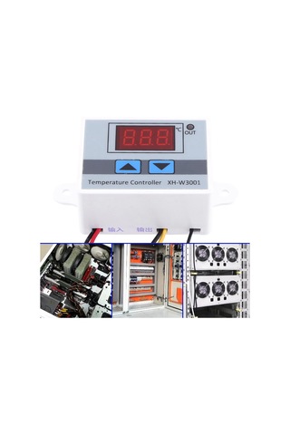 Xiyyadms Beyaz Dijital Sıcaklık Kontrol Cihazı Ac220v -50 C/+110 C Aralığı 0.1 C Hassasiyetli Abs Kasa Su Geçirmez Prob