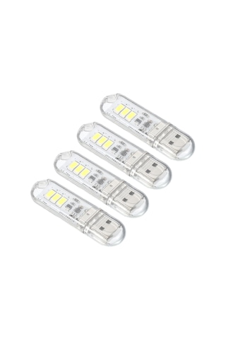 Ev Ve Bahçe Parçaları 4pcs 0.5w Mini Usb Led Işık 6000-6500k İnce Led Işık Çubuğu Temiz Beyaz Cn/251024/07236
