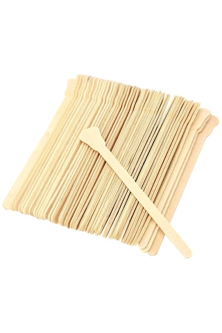 Suntek 50 Adet Ahşap Ağda Spatula Dil Basacağı Dövme Balmumu