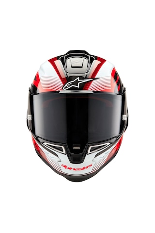 Alpinestars Supertech R10 Carbon Team Spor Motosiklet Kaskı Siyah Kırmızı Beyaz