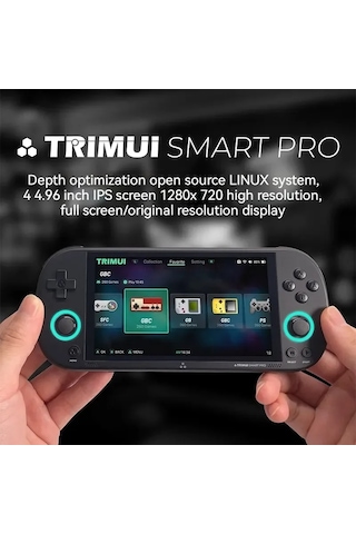 Trimui Smart Pro 4.96 Inch Ips Screen Handheld Game Console Open Source Linux System 128g Black
