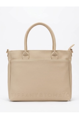Tiffany & Tomato Tiffany Tomato Kadın El & Omuz Çantası Fermuarlı Astarlı Ve İç Bölmeli Krem