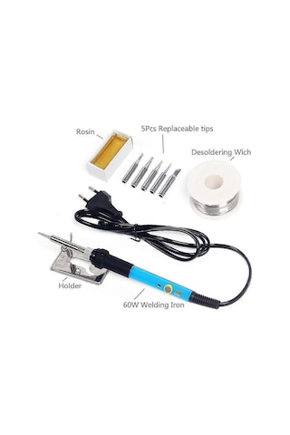 Geeksen 60w Ayarlanabilir Lehim Tabancası Seti - 5 Uçlu, 220v, Profesyonel Elektronik Tamir Kit