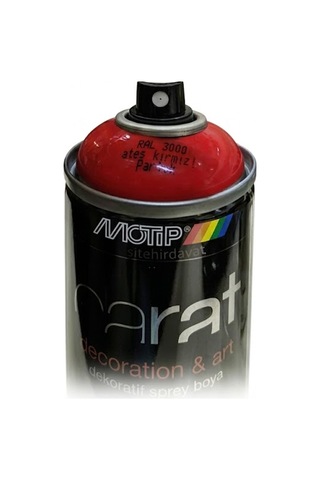 Motip Carat Ral 3000 Sprey Boya 400ml - Parlak Ateş Kırmızı Çok Renkli