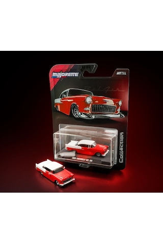 Majorette Collection Chevrolet Bel Air 1955 Model Araç Kırmızı / Beyaz Model Araba