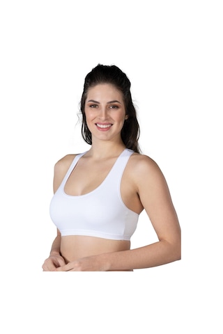 Beyaz Mı Emay 1424 Modal Cotton Sporcu Büstiyer Beyaz