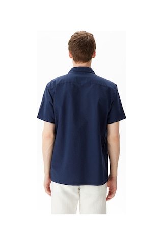 Nautica Erkek Lacivert Classic Fit Kısa Kollu Gömlek Düz W45407t Mavi