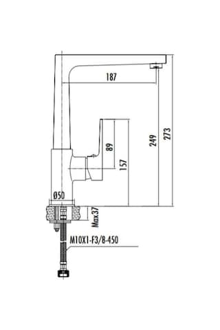 Creavit SR8500S Sharp Mutfak Armatürü Siyah