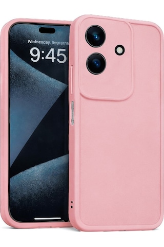 Realme C61 Uyumlu Kamera Çıkıntılı Mat Silikon Telefon Kılıfı Pembe