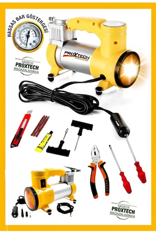 Full Çok Amaçlı Taşınabilir 140 Psı Araba Oto Araç Lastik Şişirme Pompası Metal Gövde Kompresör