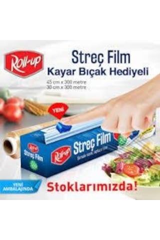 Roll Up 30X300 M. Streç 9 Mıcron Kayar Bıçaklı Roll Up 30X300 M. Streç 9 Mıcron Kayar Bıçaklı