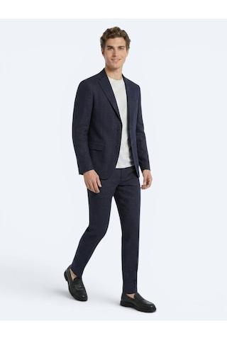 Kip Lacivert Comfort Fit %100 Keten Takım Elbise