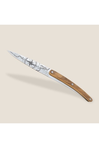 2 Deejo Paring Knives, Olive And Coral Wood / Terra Incognita And Globe Trotter Çok Renkli