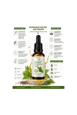 Isırgan Tohumu Yağı %100 Saf Ve Soğuk Sıkım 20 ML