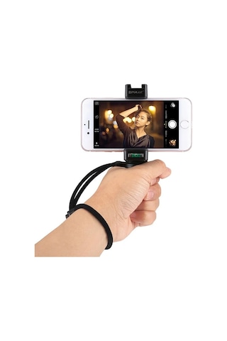 Puluz Video Grip Telefon Elde Tutucu+ Bileklik Tripod Adaptörü- 5775 - Siyah