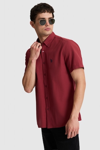 U.S. Polo Assn. U.s. Polo Assn. Erkek Vişne Gömlek Kısa Kollu 50324727-vr223