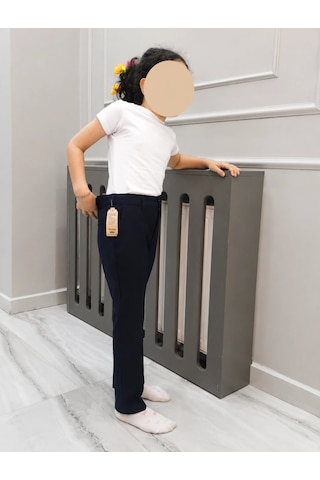 Bulutteks Canbulgan 6-15 Yaş Unisex Okul Pantolonu Lacivert Şerj Kumaş Yarım Lastikli Bel Dayanıklı Ve Şık