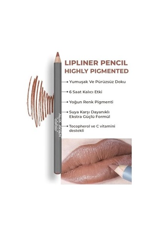 Alıx Avıen Uzun Süre Kalıcı Dağılma Yapmayan Nemlendirici Dudak Kalemi - Lipliner Pencil 06 Soft Brown Diğer