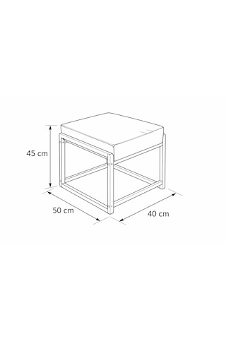 Pure Siyah Ayaklı Babyface Puf 50x40x45 Cm - Modern Bench