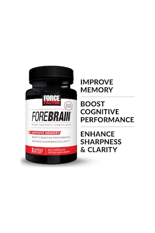 Force Factor Forebrain Nootropic Brain Memory Cognitive Bacopa And Huperzine A 30 Caps