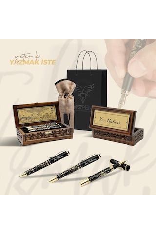 FLYPEN Van Hediyelik Kalem Seti (Tükenmez, Roller ve Dolma Kalem)