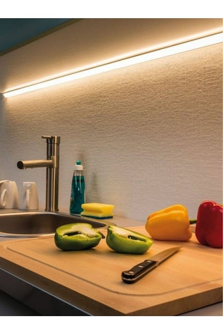 Mutfak Dolabı Ve Tezgah Altı Köşe 100 Cm Led Şerit Profil Aydınlatma Anahtarlı Fişli Günışığı