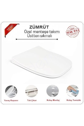 Nkp Slim Kare Yavaş Kapanır Klozet Kapağı Zümrüt