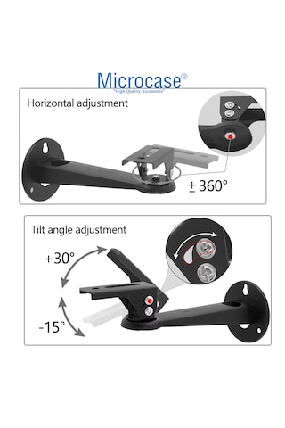 Microcase Metal Döner Başlıklı Cctv Kamera Projeksiyon Duvara Monte Askı Aparatı - Al5283