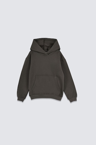 Basic Kapüşonlu Şardonlu Kanguru Cep Detaylı Çocuk Sweatshirt 3-10 Yaş Ekru Haki