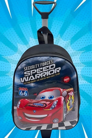 Tezzgelsin Ana Sınıfı Kreş Cars Speed Mcqueen 5d Kabartmalı Çekçekli Tekerli Sırt Çantası Ve Okul Çantası Çok Renkli