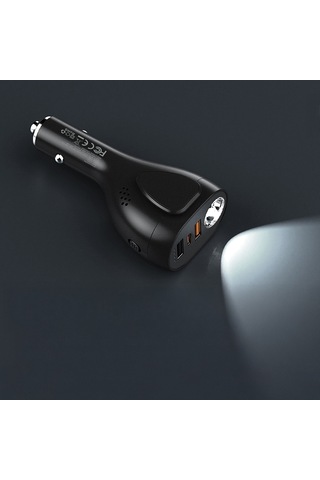 Lenyes Ca70 Type-c + Dual Usb-a Portlu Çok Fonksiyonlu Araç Şarj Aleti 20w Siyah