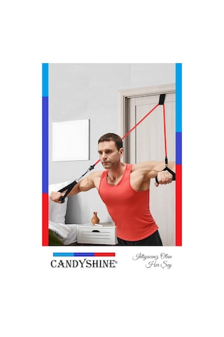 Candyshine 10 Parça Kondisyon Kardiyo Fitness Egzersiz Direnç Lastiği Çok Renkli