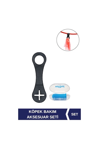 Köpek Dışkı Torbası Kaka Poşeti Taşıma Aksesuarı + Köpek Diş Fırçası Yumuşak Silikon Parmak Fırça