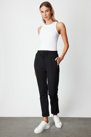 On Kadın Fermuar Cepli Dar Paça Eşofman Altı 66914 Siyah Siyah