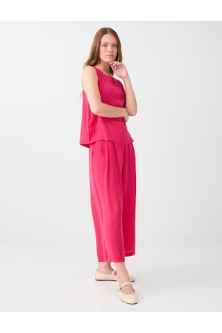 Jimmy Key Jimmy Key Fuşya Beli Fermuarlı Pile Detaylı Modal Pantolon 6sw188303667