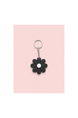 Tarzınıseç 3d Siyah Papatya Anahtarlık Charm 2'li Set