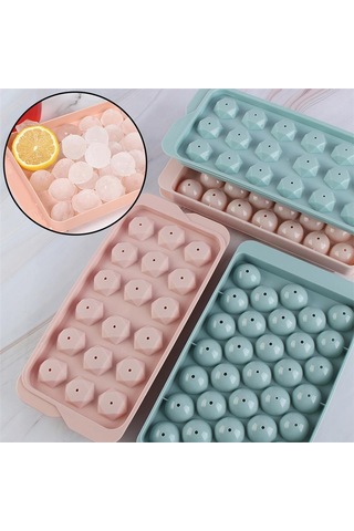 Küre Buz Kalıbı Kapaklı 33 Hazneli Yuvarlak Buz Kalıbı Kokteyl Sunum Buz Kalıbı Diğer