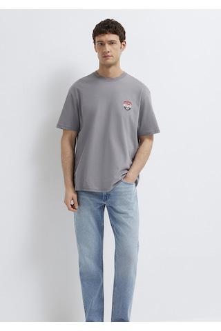 Mavi - Mavi Jeans Baskılı Gri Tişört 0613599-85550