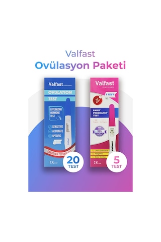 20 Adet Ovulasyon + 5 Adet Erken Gebelik Testi Kalem Test