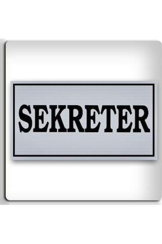 Sekreter - Yönlendirme Levhası - Kendinden Yapışkanlı Metalik Gümüş Gri Tabela 8x15 Cm
