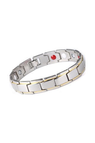 Vkemall Erkekler İçin Ayırılabilir Manyetik Tedavi Bilezik, Yorgunluk Giderici,情侣饰品, Boyutu Ayarlanabilir, Yjsl-020 Gold