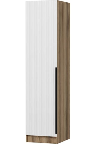 Minar Kale 1 Kapaklı Dolap Dore - Beyaz Çizgili Mebran 190cm Çok Renkli