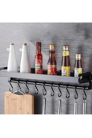 Dancemonkey 50 Cm 8 Kancalı Modüler Mutfak Çok Fonksiyonlu Baharat Depolama Rafı 1