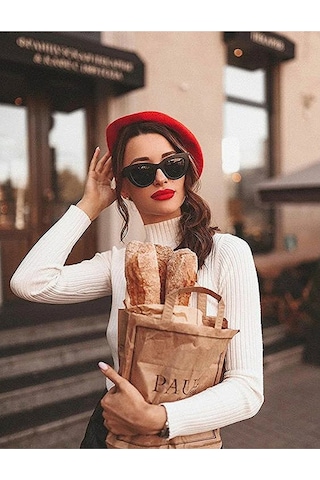 Kırmızı Fransız Ressam Avusturalya Yünü Keçe Bere Açık Kırmızı