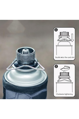 Taşınabilir Gazlı Ocak Adaptörü Braketli Kamp Ocağı Dönüştürücü Bağlantı Vidalı Vana Nozul Şişe Adaptörü Dönüşüm Başlığı Gümüş