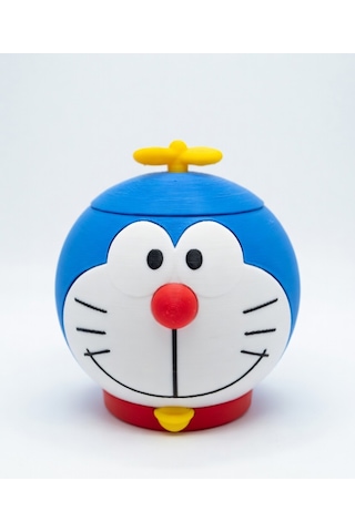 Dekoratif Doraemon Kutu Box - Kalemlik Ve Küçük Eşya Düzenleyici - Özel Tasarım 3d Baskı Mavi