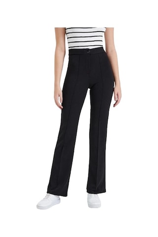 Siyah Yüksek Bel Likralı Palazzo Pantolon Siyah