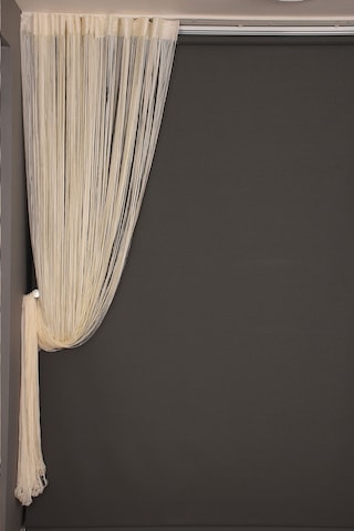 Düz İp Model Krem Renk Hazır İp Perde 300 270 Krem